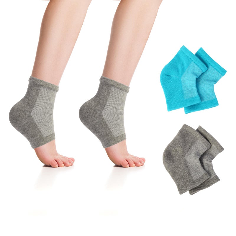 Untrytb 2 Pairs Silicone Socks for Dry Cracked Feet Women  Moisturizing Heel Socks  Gel Toeless Lotion Sock  Moisture Silicon Foot Sock for Cracked Heels Overnight by Untrytb - Image 1